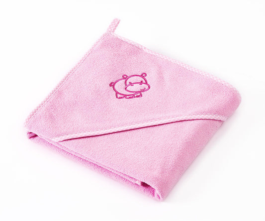 Prosop cu gluga Sensilllo HIPPO 80x80 cm Pink prosop-baie