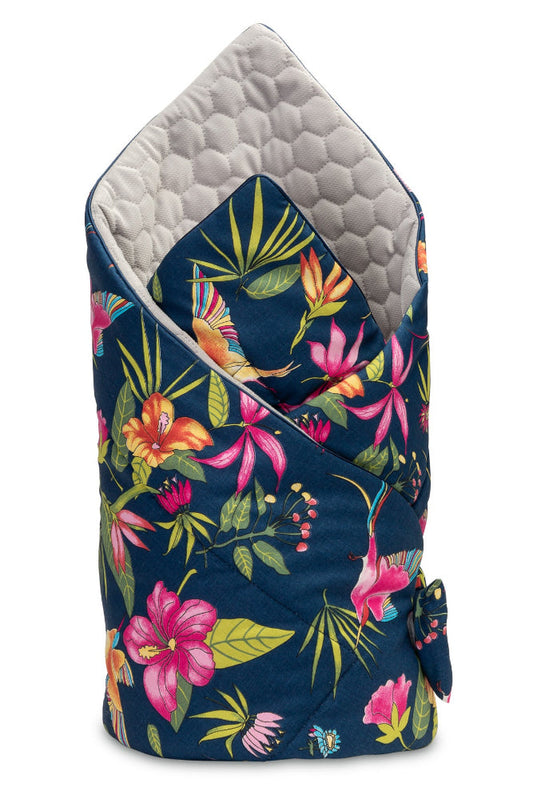 Paturica wrap nou-nascut 75x75 cm Sensillo Velvet Colibri Albastra paturica