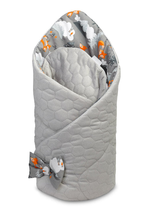 Paturica wrap nou-nascut 75x75 cm Sensillo Velvet Gri Munti paturica