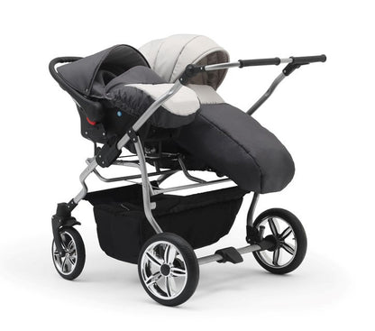 Carucior pentru gemeni Nativo Gemini 3 in 1 Negru/Gold latime 87 cm reversibil carucior-gemeni