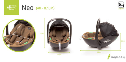 Scaun auto grupa 0+ 4Baby Neo Mokka